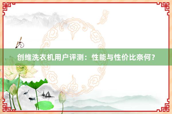 创维洗衣机用户评测：性能与性价比奈何？